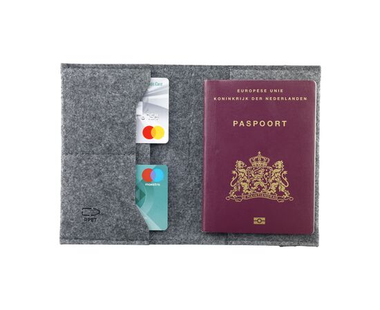 Identify GRS RPET Felt passport holder Grey -  154190