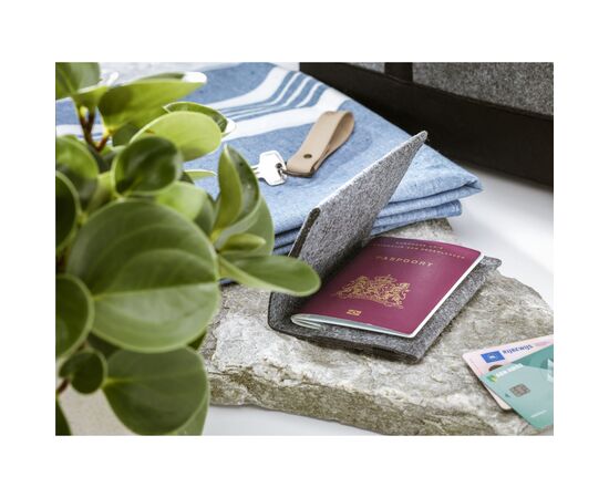 Identify GRS RPET Felt passport holder Grey -  154190
