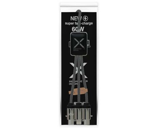 SCX.design C33 60W Typ C Ladekabel mit doppeltem Leuchtlogo  Heather schwarz - SCX.design 1PX21390