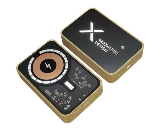 SCX.design P27 10.000 mAh MagSafe powerbank van bamboe Zwart - SCX.design 1PX21790