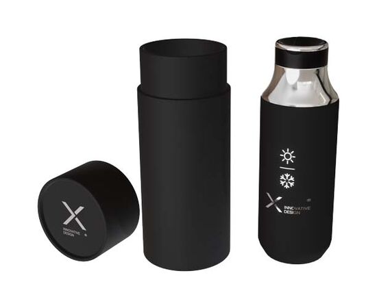 SCX.design D12 500 ml insulated stainless steel water bottle with straw Black - SCX.design 1PX22590