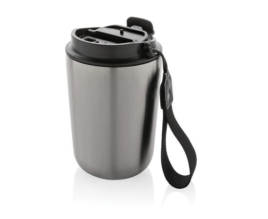 Cuppa RCS re-steel vacuum tumbler with lanyard Silver, Black - XD Collection P435.022