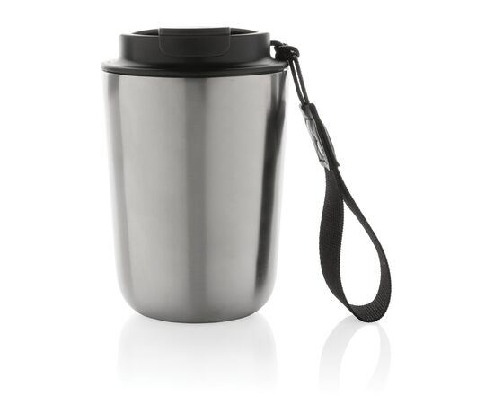 Cuppa RCS re-steel vacuum tumbler with lanyard Silver, Black - XD Collection P435.022
