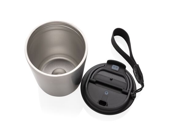 Cuppa RCS re-steel vacuum tumbler with lanyard Silver, Black - XD Collection P435.022