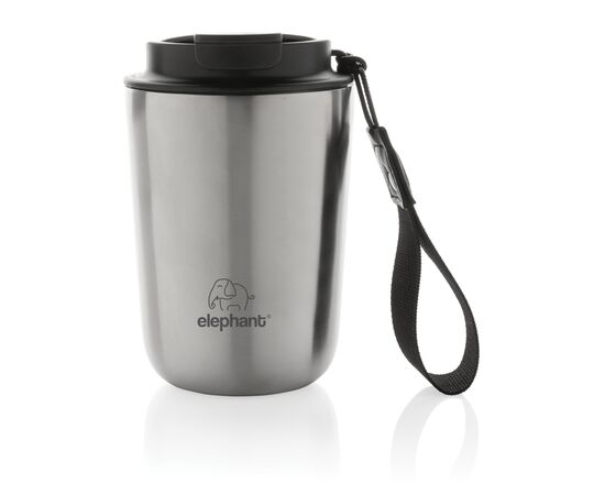 Cuppa RCS re-steel vacuum tumbler with lanyard Silver, Black - XD Collection P435.022