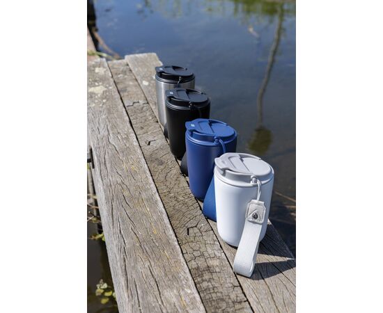 Cuppa RCS re-steel vacuum tumbler with lanyard Silver, Black - XD Collection P435.022