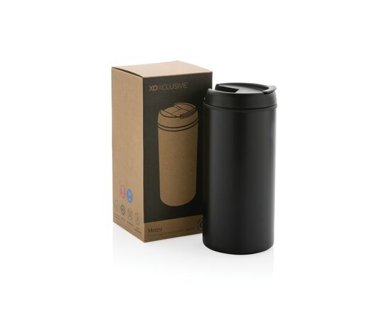 Mug Metro en acier inoxydable recyclé RCS Noir - XD Xclusive P435.041