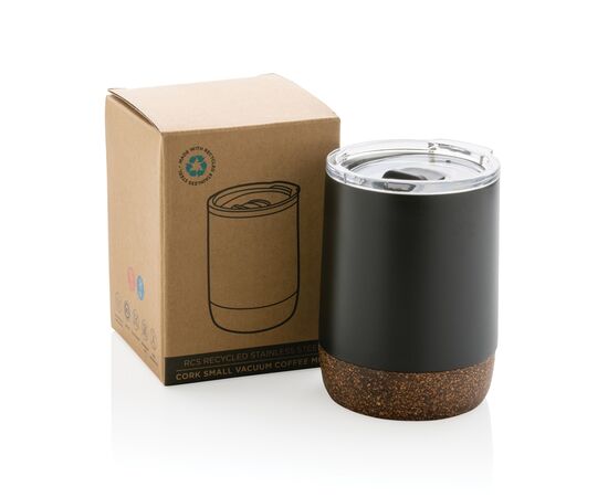 Petite tasse à café en liège et acier recyclé RCS Noir - XD Collection P435.051