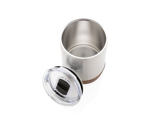 Kleine Vakuum-Kaffeetasse aus RCS rSteel & Kork Silber - XD Collection P435.052