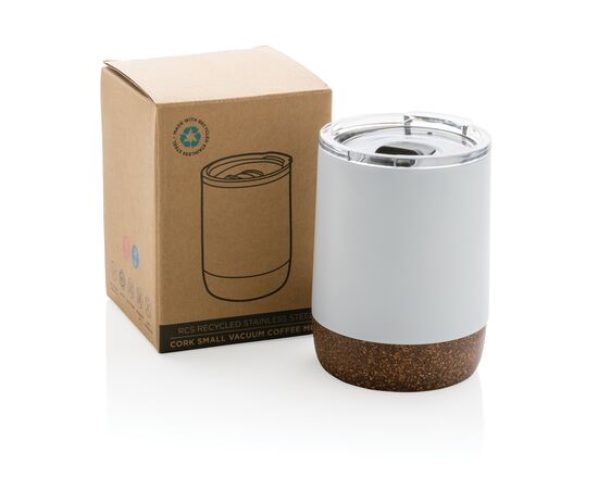 Petite tasse à café en liège et acier recyclé RCS Blanc - XD Collection P435.053