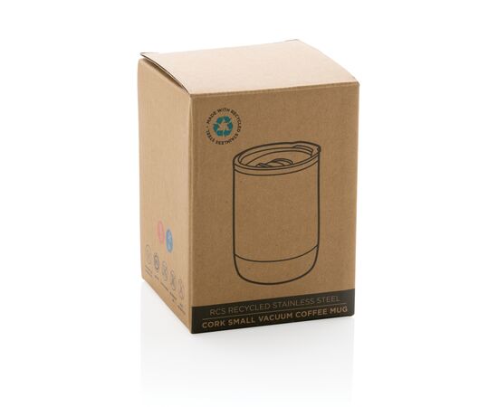 Petite tasse à café en liège et acier recyclé RCS Blanc - XD Collection P435.053