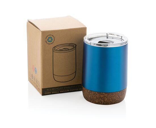 Petite tasse à café en liège et acier recyclé RCS Bleu - XD Collection P435.055