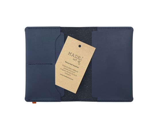 Recycled Leather Passport Holder Dark blue - Made Out Of W14032