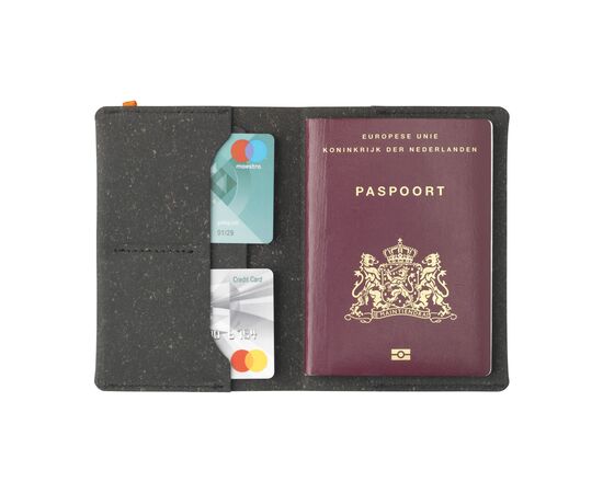 Recycled Leather Passport Holder Passhülle Schwarz - Made Out Of W14098