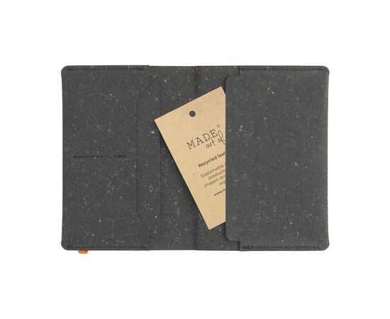Recycled Leather Passport Holder Passhülle Schwarz - Made Out Of W14098