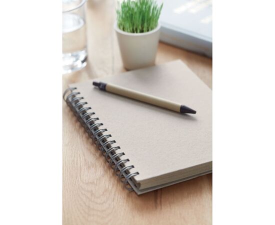 A5 grass notebook 80 lined Beige -  MO6541-13