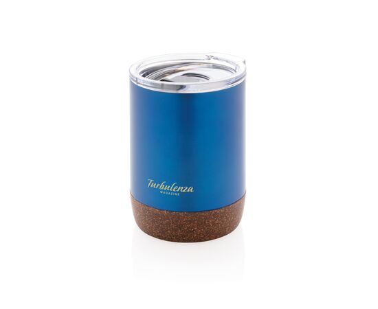 Petite tasse à café en liège et acier recyclé RCS Bleu - XD Collection P435.055