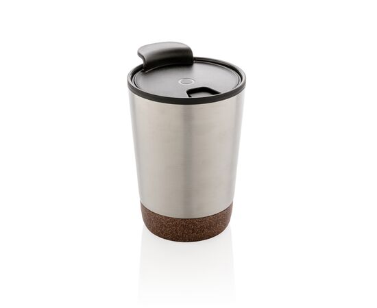GRS gerecycled PP en roestvrijstalen kurk koffiebeker Zilver - XD Collection P435.072