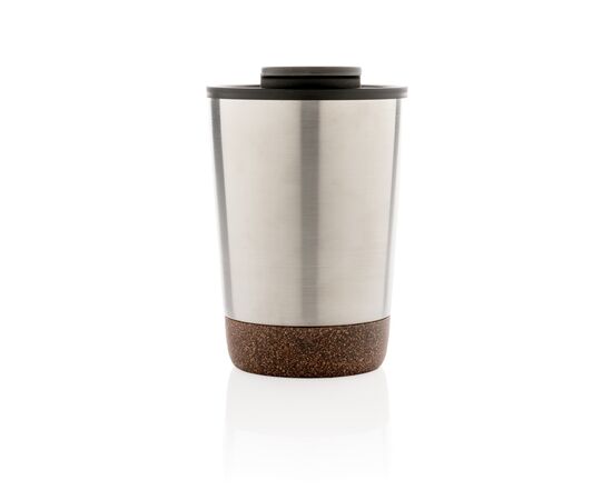 GRS gerecycled PP en roestvrijstalen kurk koffiebeker Zilver - XD Collection P435.072