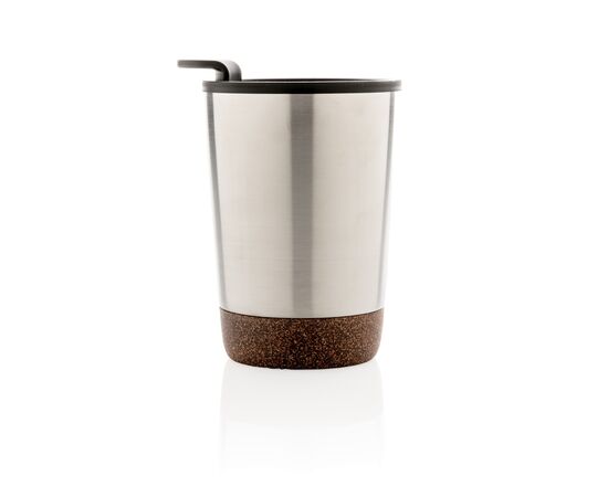 GRS gerecycled PP en roestvrijstalen kurk koffiebeker Zilver - XD Collection P435.072