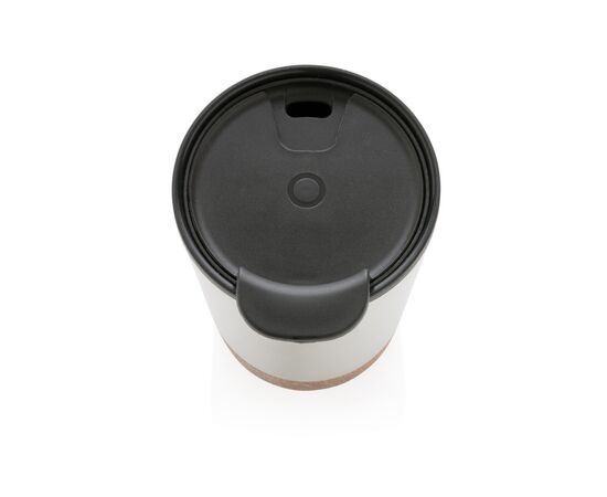 GRS gerecycled PP en roestvrijstalen kurk koffiebeker Zilver - XD Collection P435.072