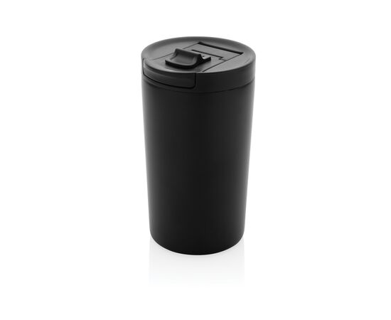RCS gerecycled roestvrijstalen vacuüm lekvrije mok Zwart - XD Collection P435.091