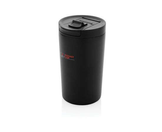 RCS gerecycled roestvrijstalen vacuüm lekvrije mok Zwart - XD Collection P435.091