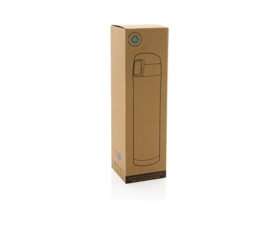 Easy Lock Vakuum-Flasche aus RCS recyceltem Stahl Schwarz - XD Collection P435.501