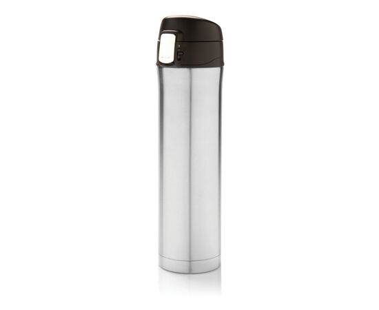 RCS gerecycled roestvrijstalen easy lock thermosfles Zilver - XD Collection P435.502