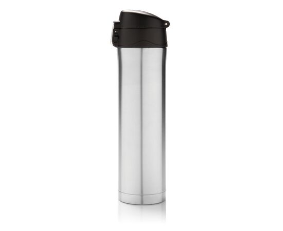 RCS gerecycled roestvrijstalen easy lock thermosfles Zilver - XD Collection P435.502
