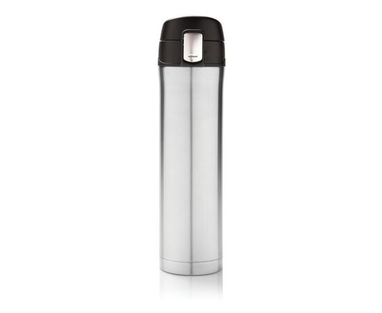 RCS gerecycled roestvrijstalen easy lock thermosfles Zilver - XD Collection P435.502