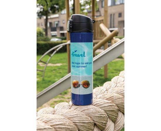 Easy Lock Vakuum-Flasche aus RCS recyceltem Stahl Blau - XD Collection P435.505