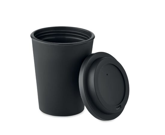 Doppelwandiger Becher PP 300ml Schwarz -  MO6582-03