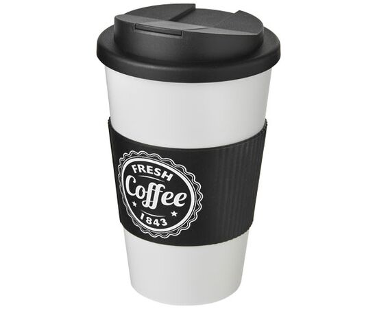 Americano® 350 ml geïsoleerde beker met handvat Wit, Zwart - Unbranded 21069600