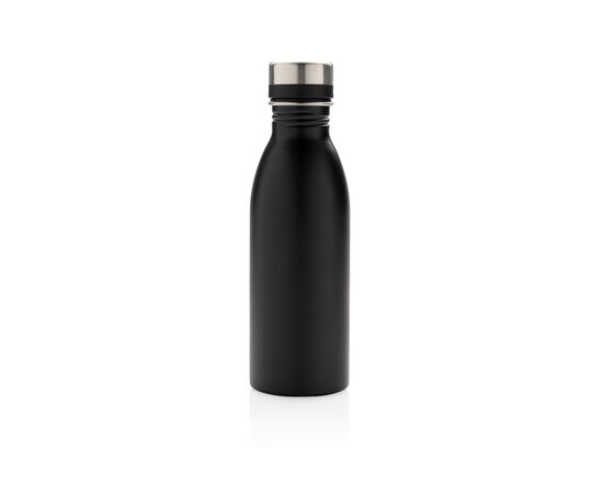 RCS gerecycled roestvrijstalen luxe waterfles Zwart - XD Collection P435.711