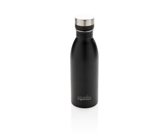 RCS gerecycled roestvrijstalen luxe waterfles Zwart - XD Collection P435.711