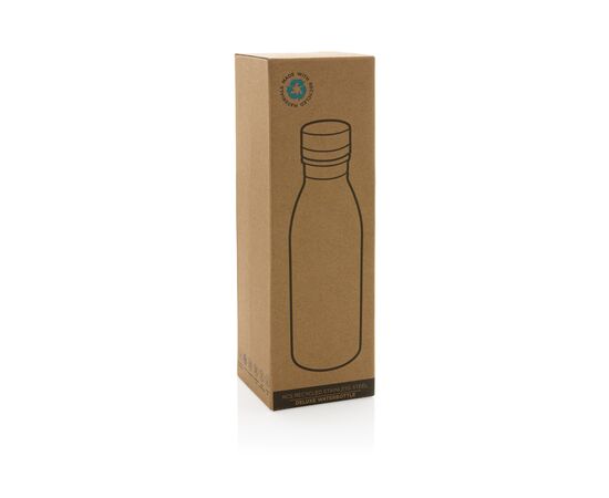 RCS gerecycled roestvrijstalen luxe waterfles Zwart - XD Collection P435.711
