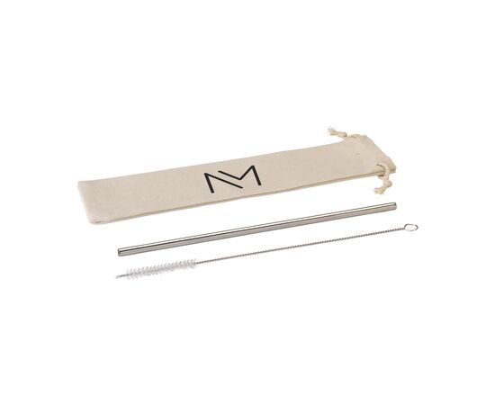 Reusable 1 piece ECO Straw Set RVS rietje Zilver -  127701