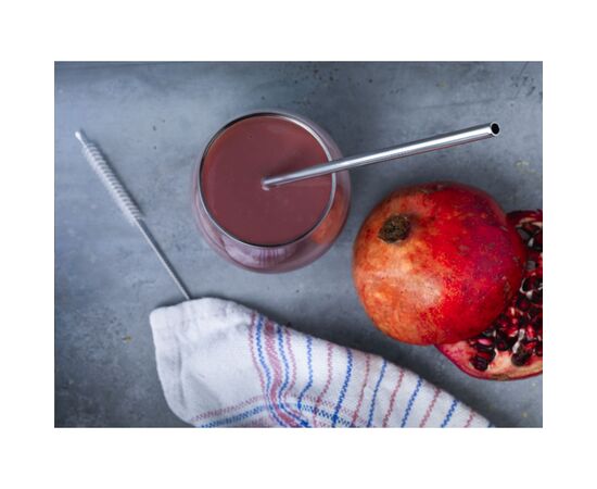 Reusable 1 piece ECO Straw Set RVS rietje Zilver -  127701