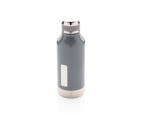 Leak proof vacuum bottle with logo plate Grey - XD Collection P436.672