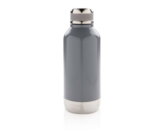 Leak proof vacuum bottle with logo plate Grey - XD Collection P436.672