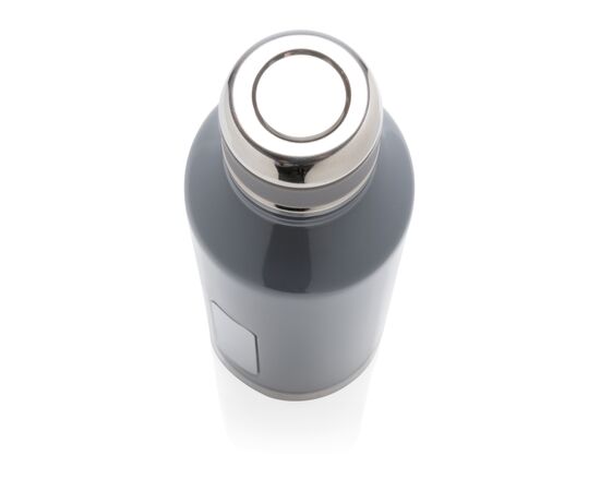 Leak proof vacuum bottle with logo plate Grey - XD Collection P436.672
