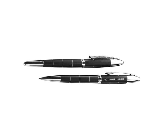 Parure de stylo bille et roller Daniel Noir, Argent -  2057.050