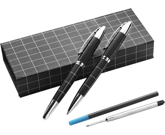 Parure de stylo bille et roller Daniel Noir, Argent -  2057.050