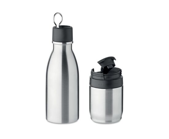 2 in 1 double wall bottle 500ml Matt silver -  MO6948-16