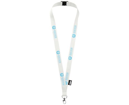 Tom gerecyclede PET lanyard met veiligheidssluiting Wit - Unbranded 10251701