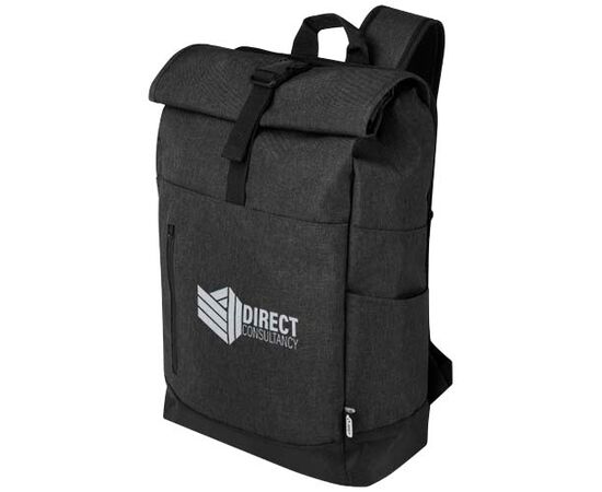 Sac à dos Libra recyclé GRS avec rabat enroulable pour ordinateur portable de 15,6" 12L Heather Charcoal - Unbranded 12054884