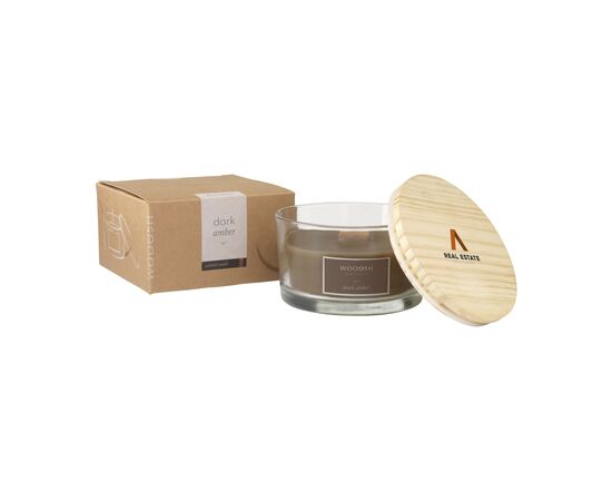 Wooosh Flame Scented Candle Dark Amber Braun - Wooosh 179040