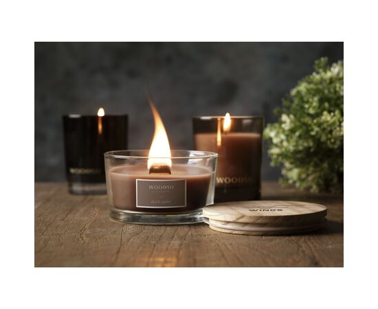 Wooosh Flame Scented Candle Dark Amber Braun - Wooosh 179040