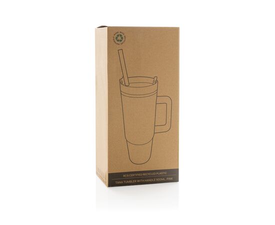 Mug 750ml avec poignée en plastique recyclé RCS Tana Rose - XD Collection P437.1014